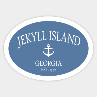 Jekyll Island Georgia Sea Islands Anchor Coastal Blue Sticker